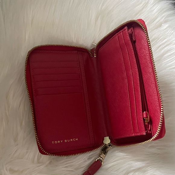 Tory Burch Red Leather Wristlet - Picture 6 of 8